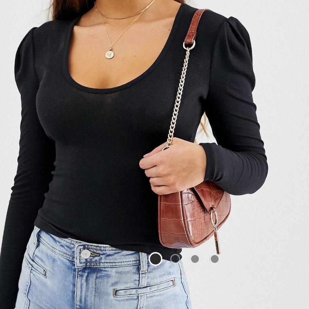 Free people puff sleeve jersey top